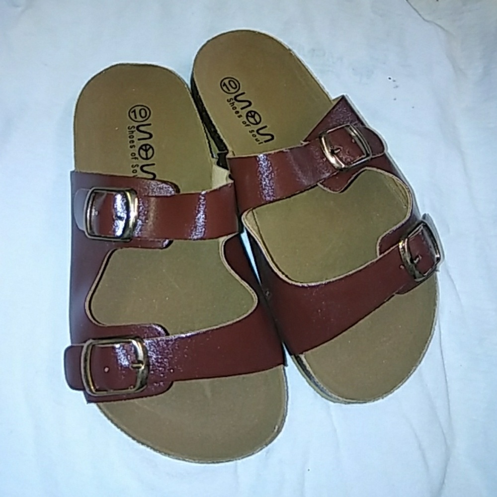New Slip On Sandals Chocolate Brown Color